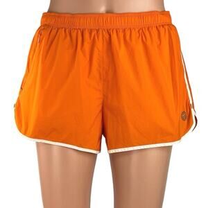 Tory Burch Sport Orange Pull On Mid Rise Stretch Workout Athletic Short Size S